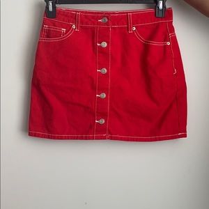 Red & White Mini Skirt